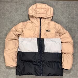 Picture Organic Skarary Puffer Jacket Womens Large Coconutz Colorblock Hooded